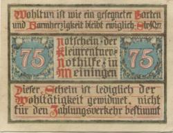 Meiningen - Kleinrentner-Nothilfe - -- - 75 Pfennig
