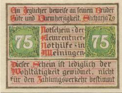Meiningen - Kleinrentner-Nothilfe - -- - 75 Pfennig