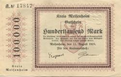 Meisenheim - Kreis - 11.8.1923 - 100000 Mark