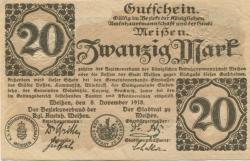 Meißen - Amtshauptmannschaft und Stadt - 8.11.1918 - 20 Mark