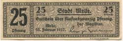 Melle - Stadt - 23.2.1917 - 25 Pfennig