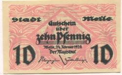 Melle - Stadt - 24.2.1920 - 10 Pfennig