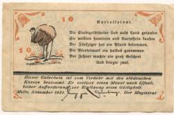 Melle - Stadt - November 1921 - 10 Pfennig