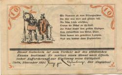 Melle - Stadt - November 1921 - 10 Pfennig