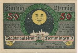 Memmingen - Stadt - 1.11.1918 - 1.12.1919 - 50 Pfennig