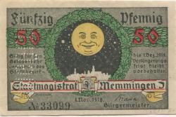 Memmingen - Stadt - 1.11.1918 - 1.12.1919 - 50 Pfennig