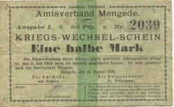 Mengede (heute: Dortmund) - Amtsverband - 14.8.1914 - 1/2 Mark