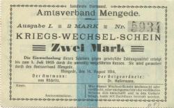Mengede (heute: Dortmund) - Amtsverband - 14.8.1914 - 2 Mark 