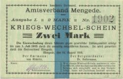 Mengede (heute: Dortmund) - Amtsverband - 14.8.1914 - 2 Mark