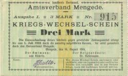 Mengede (heute: Dortmund) - Amtsverband - 14.8.1914 - 3 Mark