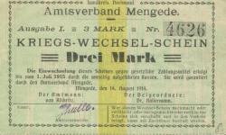 Mengede (heute: Dortmund) - Amtsverband - 14.8.1914 - 3 Mark