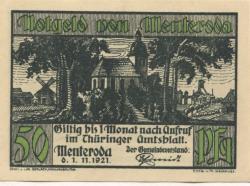 Menteroda - Gemeinde - 1.11.1921 - 50 Pfennig