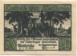Menteroda - Gemeinde - 1.11.1921 - 50 Pfennig