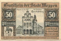 Meppen - Stadt - 31.5.1921 - 50 Pfennig