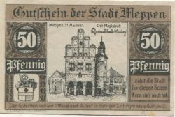 Meppen - Stadt - 31.5.1921 - 50 Pfennig