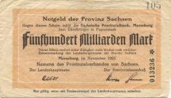 Merseburg - Provinzialverband Sachsen - Oktober 1923 - 500 Milliarden Mark