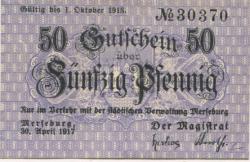 Merseburg - Stadt - 30.4.1917 - 1.10.1918 - 50 Pfennig