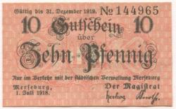 Merseburg - Stadt - 1.7.1918 - 31.12.1919 - 10 Pfennig