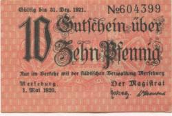 Merseburg - Stadt - 1.5.1920 - 31.12.1921 - 10 Pfennig