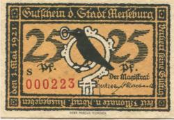 Merseburg - Stadt - 1.5.1921 - 25 Pfennig 
