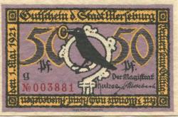 Merseburg - Stadt - 1.5.1921 - 50 Pfennig