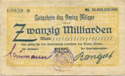 Milspe (heute: Ennepetal) - Amt - 27.10.1923 - 20 Milliarden Mark