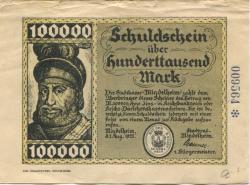 Mindelheim - Stadt - 1.8.1923 - 100000 Mark
