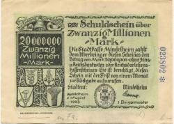 Mindelheim - Stadt - 1.8.1923 - 20 Millionen Mark