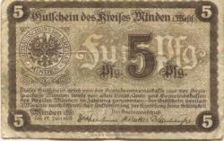 Minden - Kreis - 17.7.1917 - 5 Pfennig