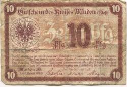 Minden - Kreis - 1.4.1920 - 10 Pfennig