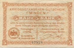 Minden - Kriegsgefangenenlager - 15.11.1916 - 5 Mark