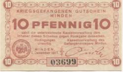Minden - Kriegsgefangenenlager - 1.12.1917 - 10 Pfennig