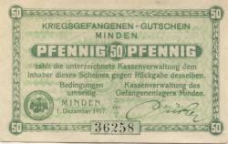 Minden - Kriegsgefangenenlager - 1.12.1917 - 50 Pfennig