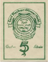 Mirow -Flashaar, Carl, Einkaufsverband Mitteldeutscher Manufacturisten, Einkaufsvereinigung für Manufactur-Weißwaaren-Confection GmbH - -- - 5 Pfennig