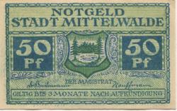 Mittelwalde (heute: PL-Miedzylesie) - Stadt - -- - 50 Pfennig