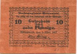 Mittenwald - Markt - 3.3.1917 - 10 Pfennig