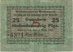 Mittenwald - Markt - 3.3.1917 - 25 Pfennig