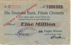 Mittweida - Landschreiber, E. H. (Kolonialwaren) - 10.8.1923 - 1 Million Mark