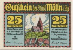 Mölln - Stadt - - 31.12.1921 - 25 Pfennig