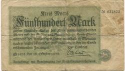 Moers - Kreis - 16.10.1922 - 500 Mark