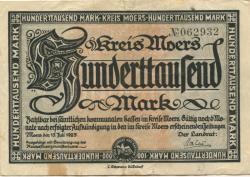 Moers - Kreis - 15.7.1923 - 100000 Mark