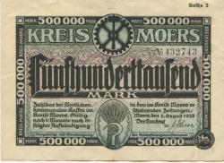 Moers - Kreis - 1.8.1923 - 500000 Mark