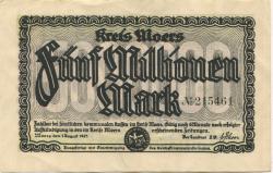 Moers - Kreis - 1.8.1923 - 5 Millionen Mark