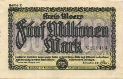 Moers - Kreis - 1.8.1923 - 5 Millionen Mark