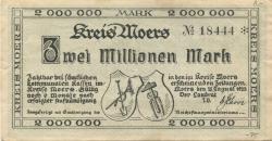 Moers - Kreis - 15.8.1923 - 2 Millionen Mark