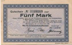 Mohrungen (heute: PL-Morag) - Kreis - 10.11.1918 - 5 Mark