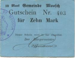 Moosch - Gemeinde - -- - 10 Mark