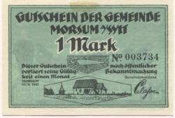 Morsum - Gemeinde - 21.2.1921 - 1 Mark