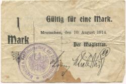 Mrotschen (heute: PL-Mrocz) - Stadt - 10.8.1914 - 1 Mark