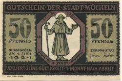 Mücheln - Stadt - 1.7.1921 - 50 Pfennig